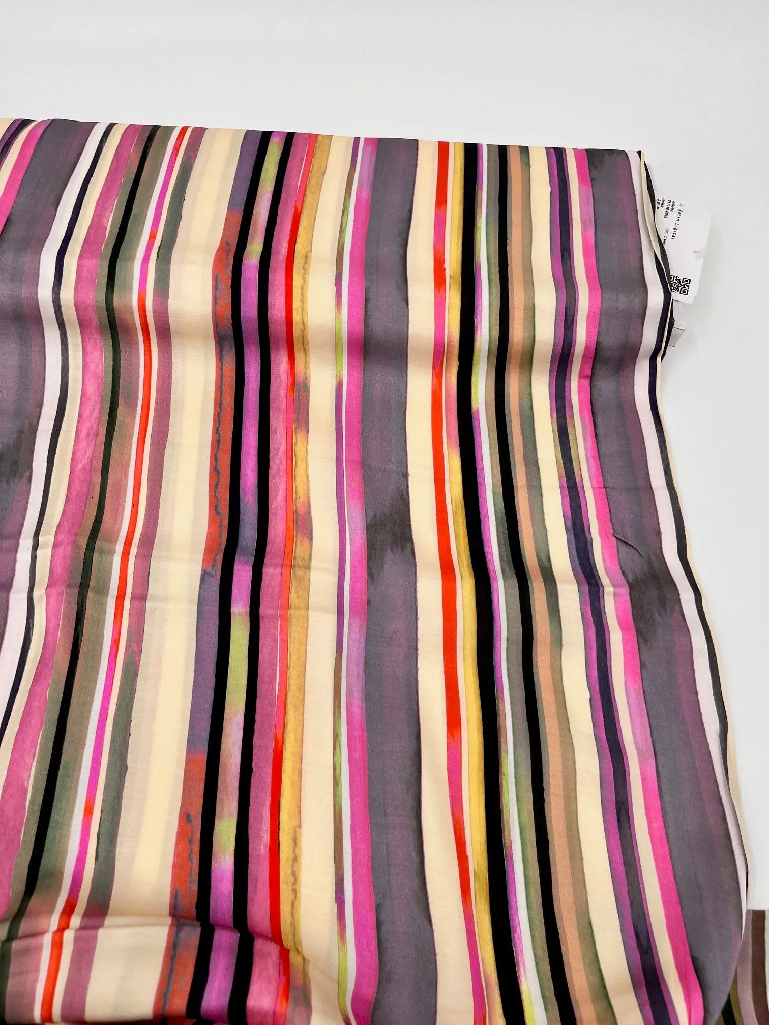 Stripe-Viscose Sateen-Pink