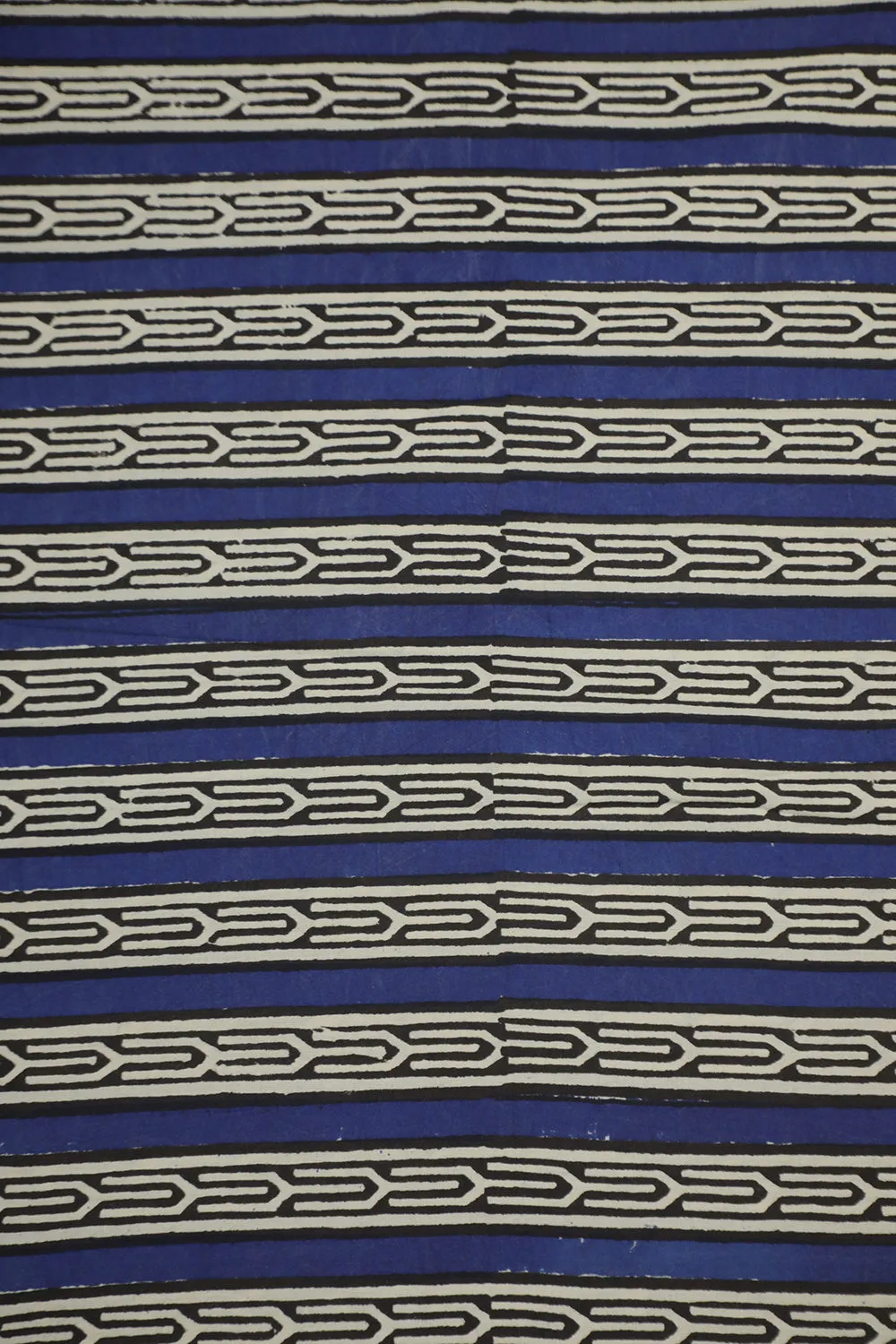 Stripes on Indigo Block Printed Cotton Fabric - 1.7m