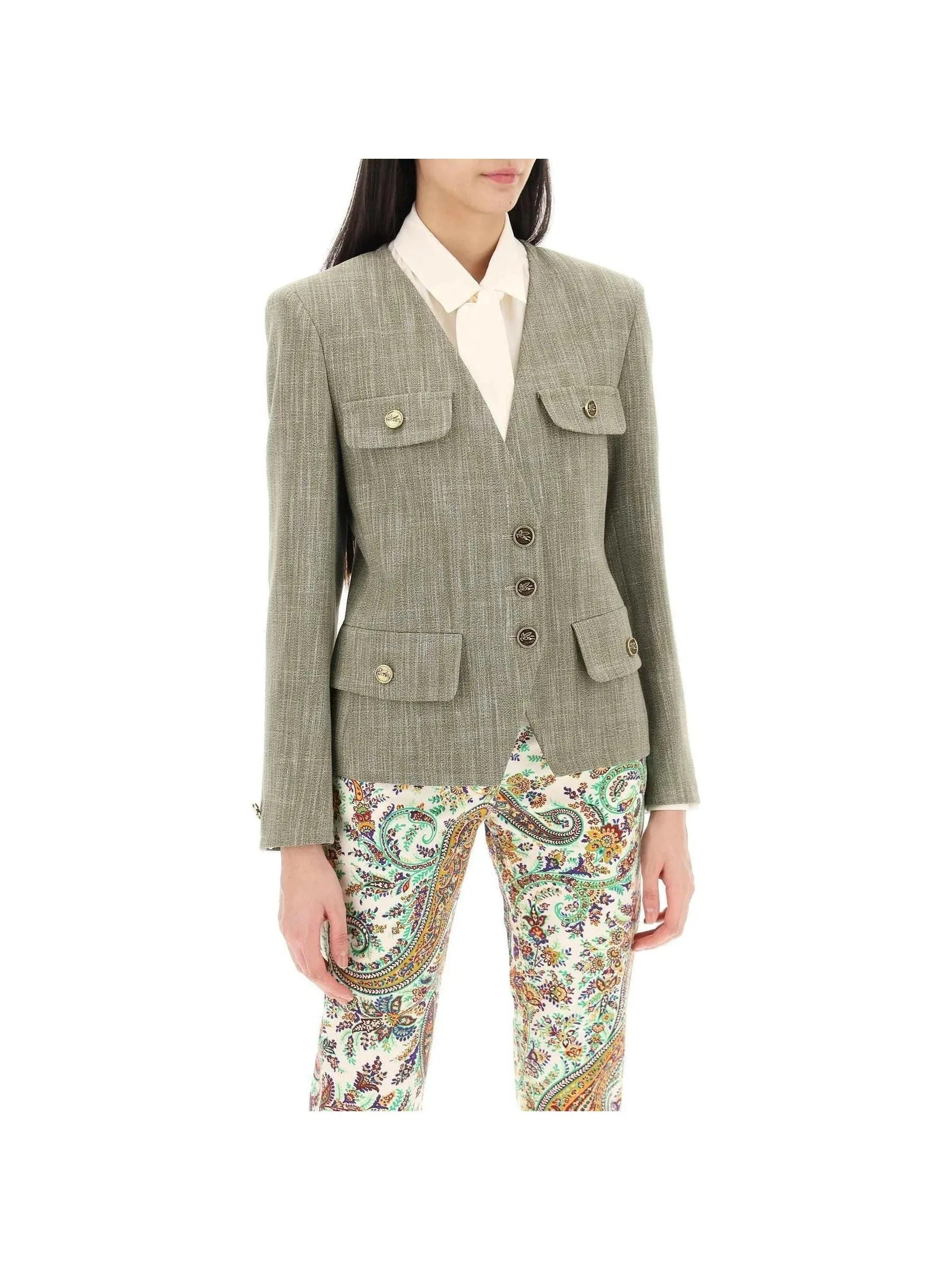 Tailored Four-Pocket Blazer