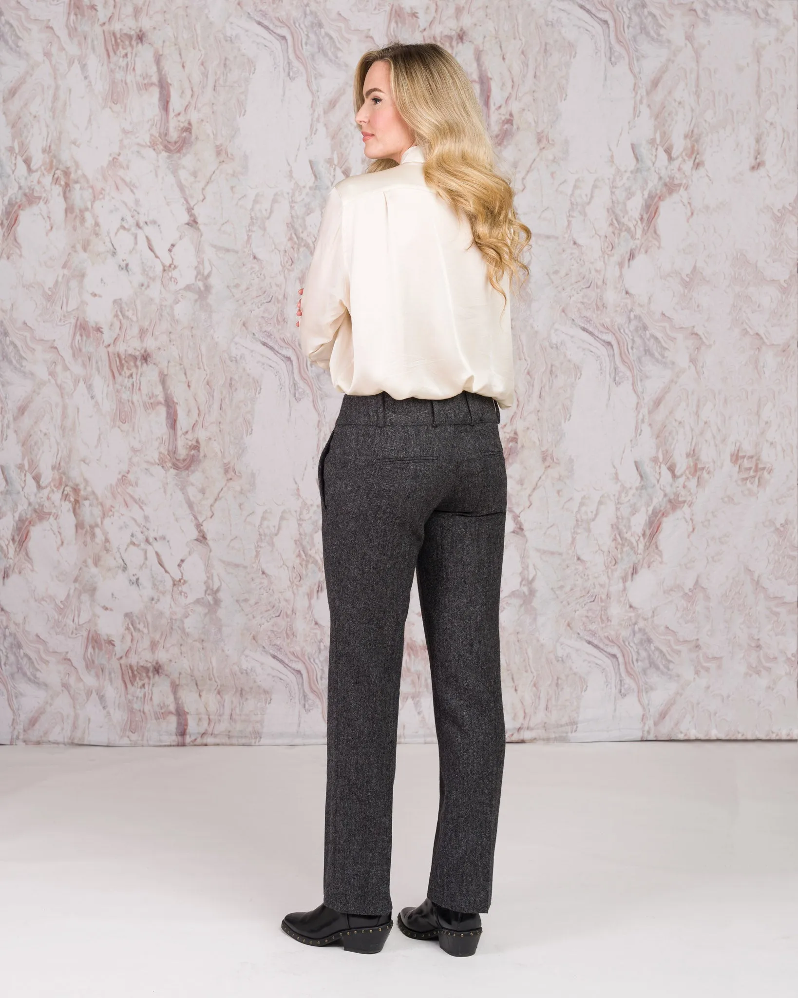 Triona Tweed Trousers - Grey Fleck