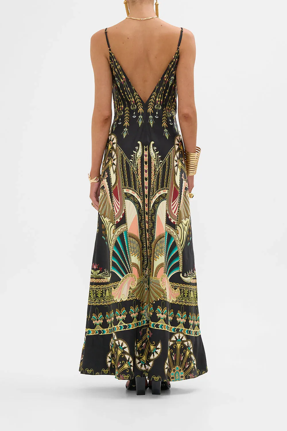 V Neck Full Length Bias Slip Dress - They Called Her Nefertari