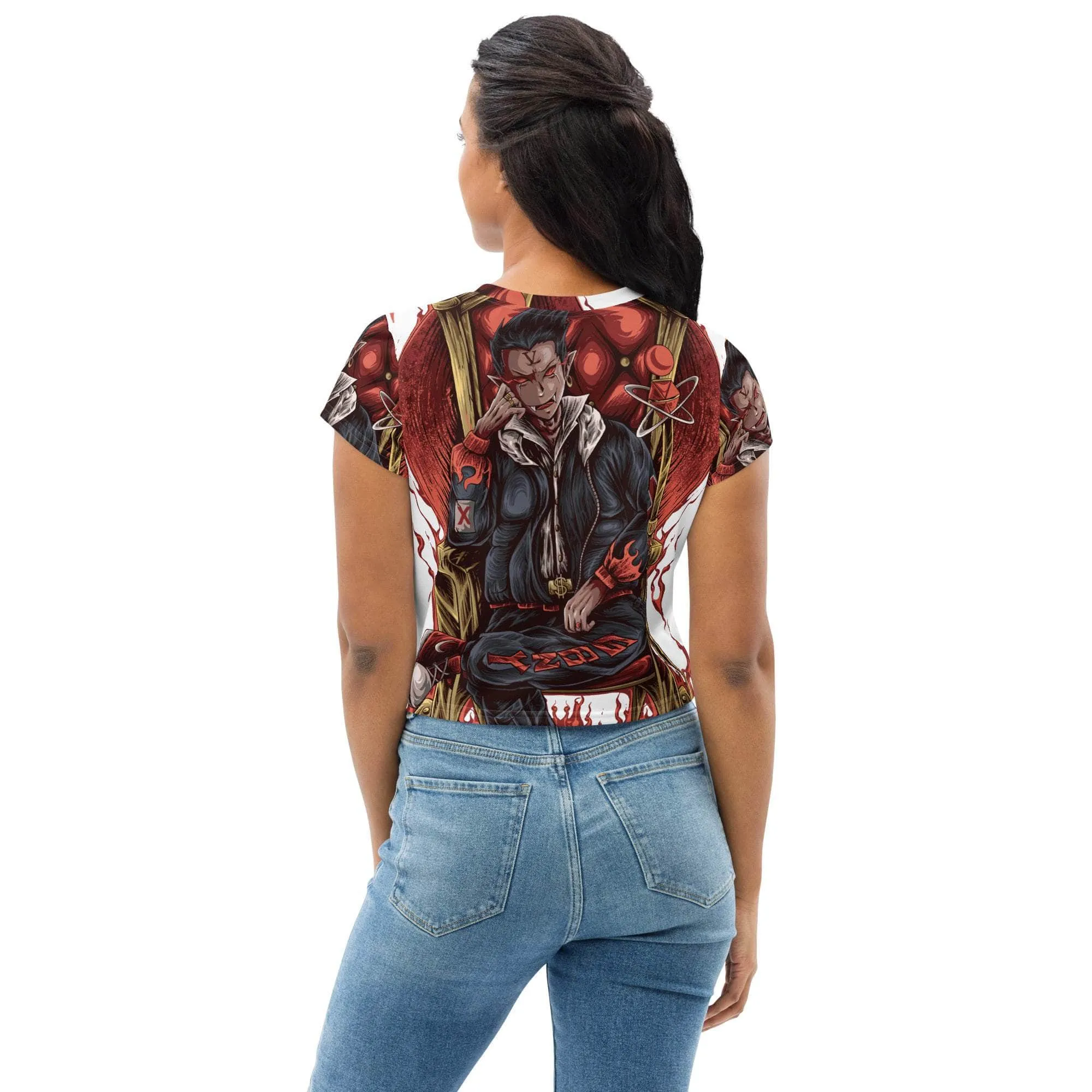 Vamp Life X GBNY "Vampires Throne" All-Over Print Crop Tee - Women's