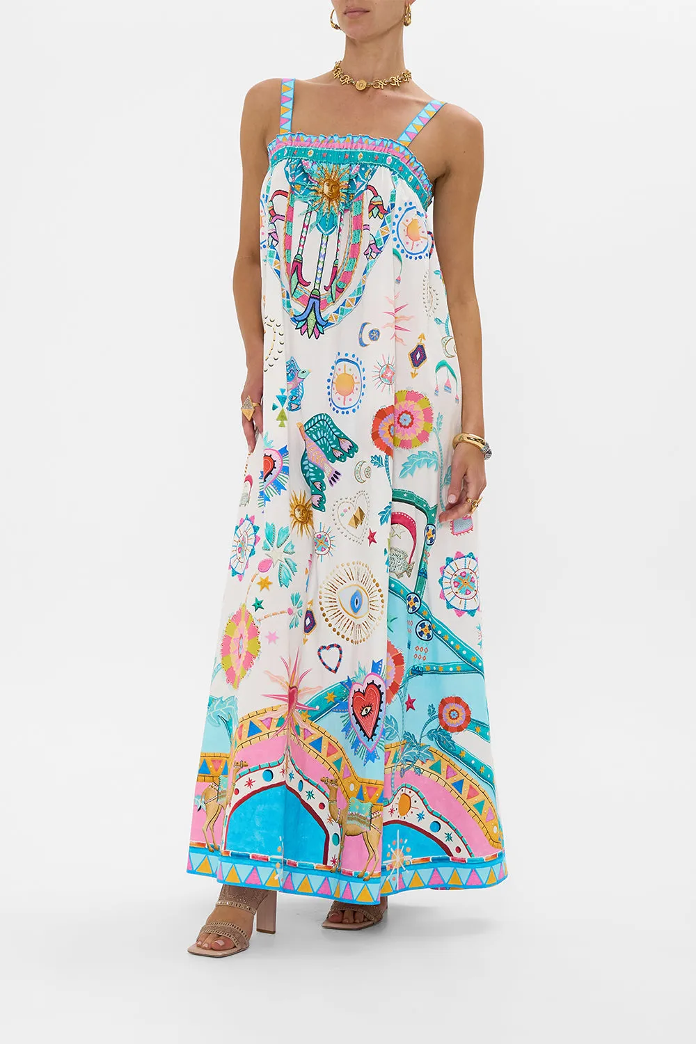 WIDE STRAP SUNDRESS LIVING IN COLOUR