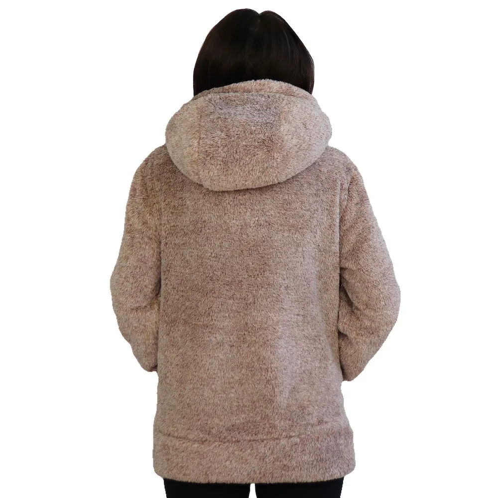 Women's Fuzzy Fleece 1/4 Zip Hoodie